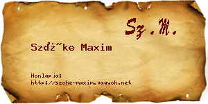 Szőke Maxim névjegykártya